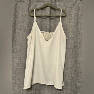 Hollister Cream Lace Trim Cami Top